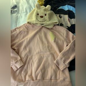 Disney Winnie the Pooh fleece hoodie L EUC